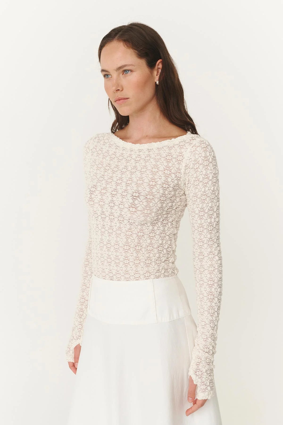 Samantha Clove Lace Top - Creme