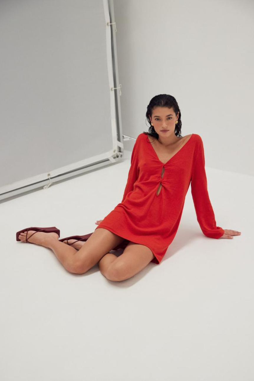 Paloma Reversible Dress - Cherry Red