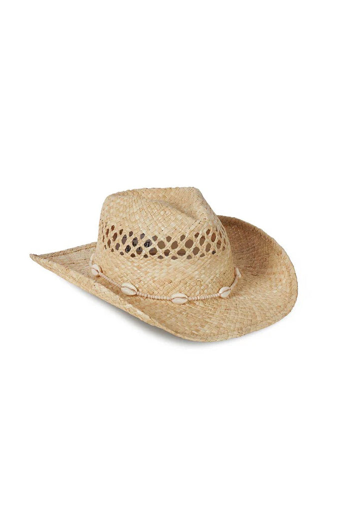 Seashells Cowboy Hat - Natural