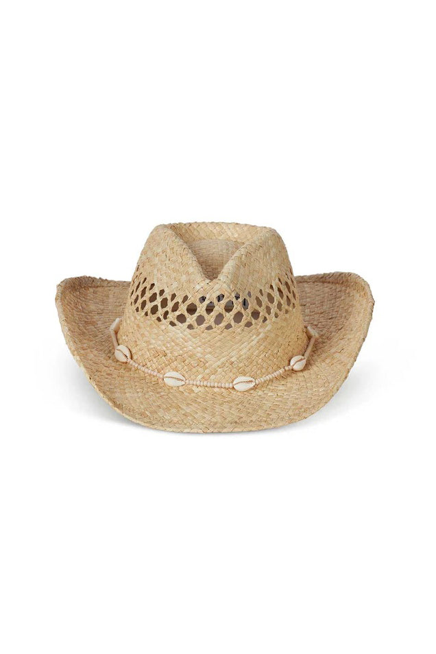 Seashells Cowboy Hat - Natural