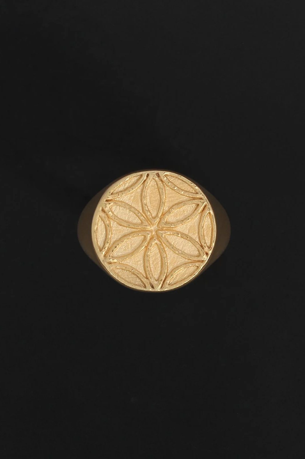 Seed Of Life Seal Ring - Gold