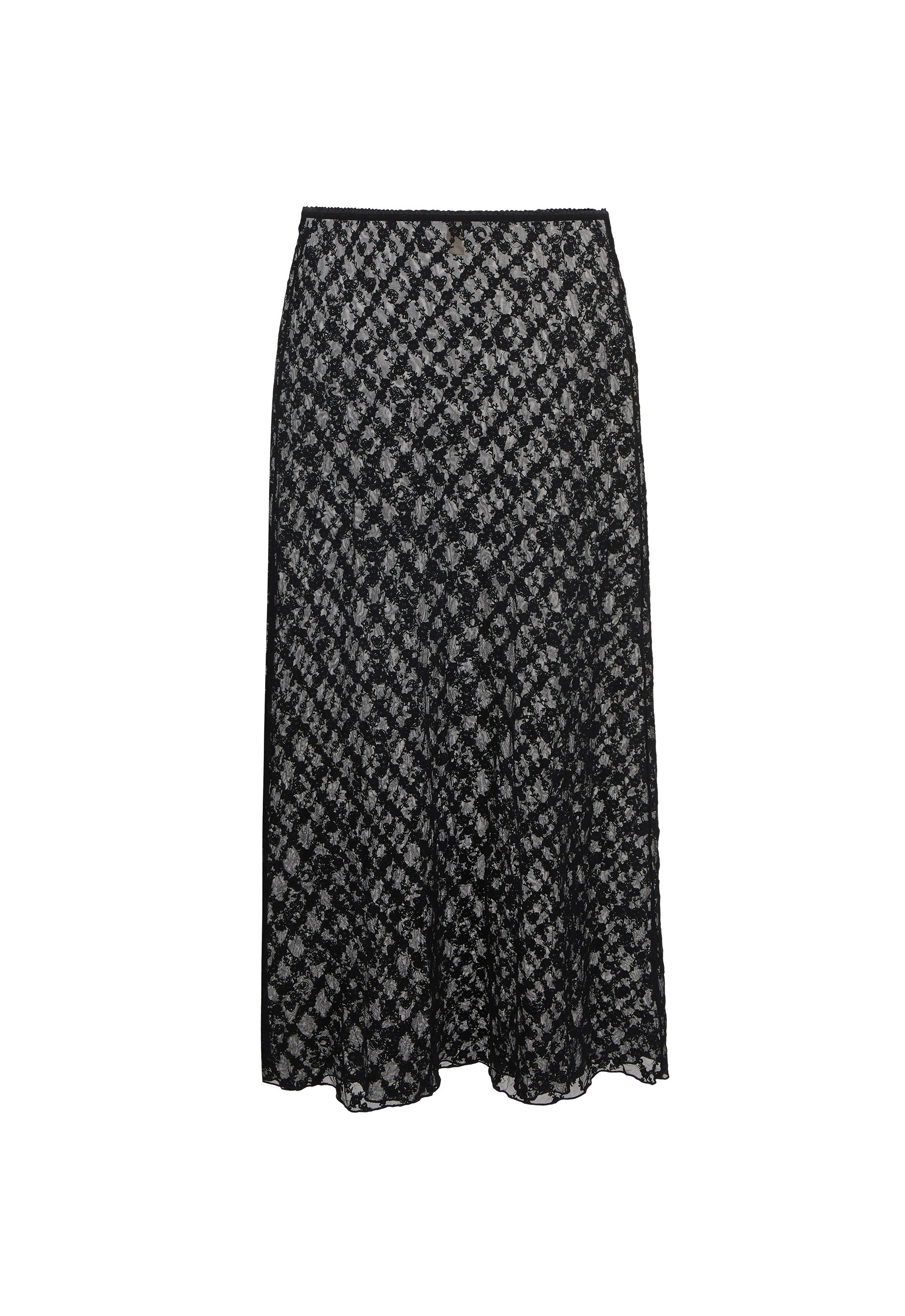 Serpent Lace Maxi Skirt - Noir