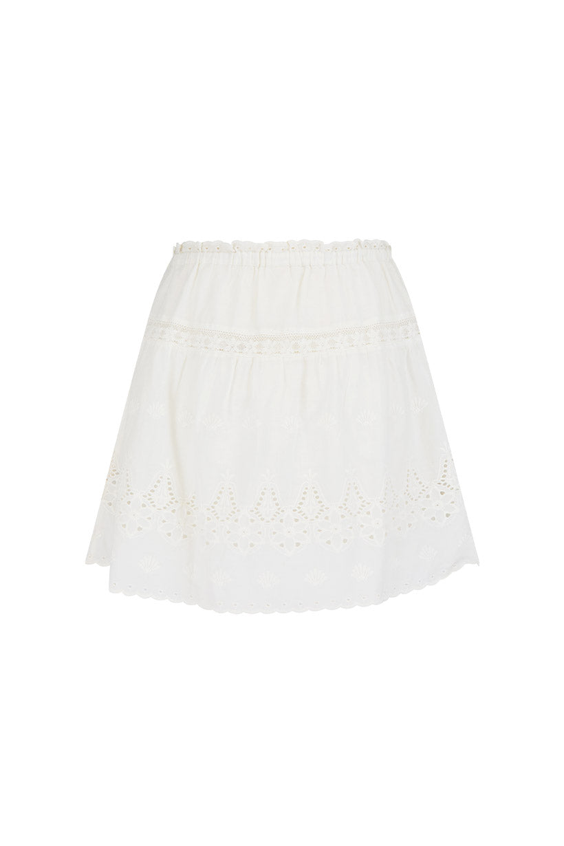 Maiden Lace Mini Skirt - White
