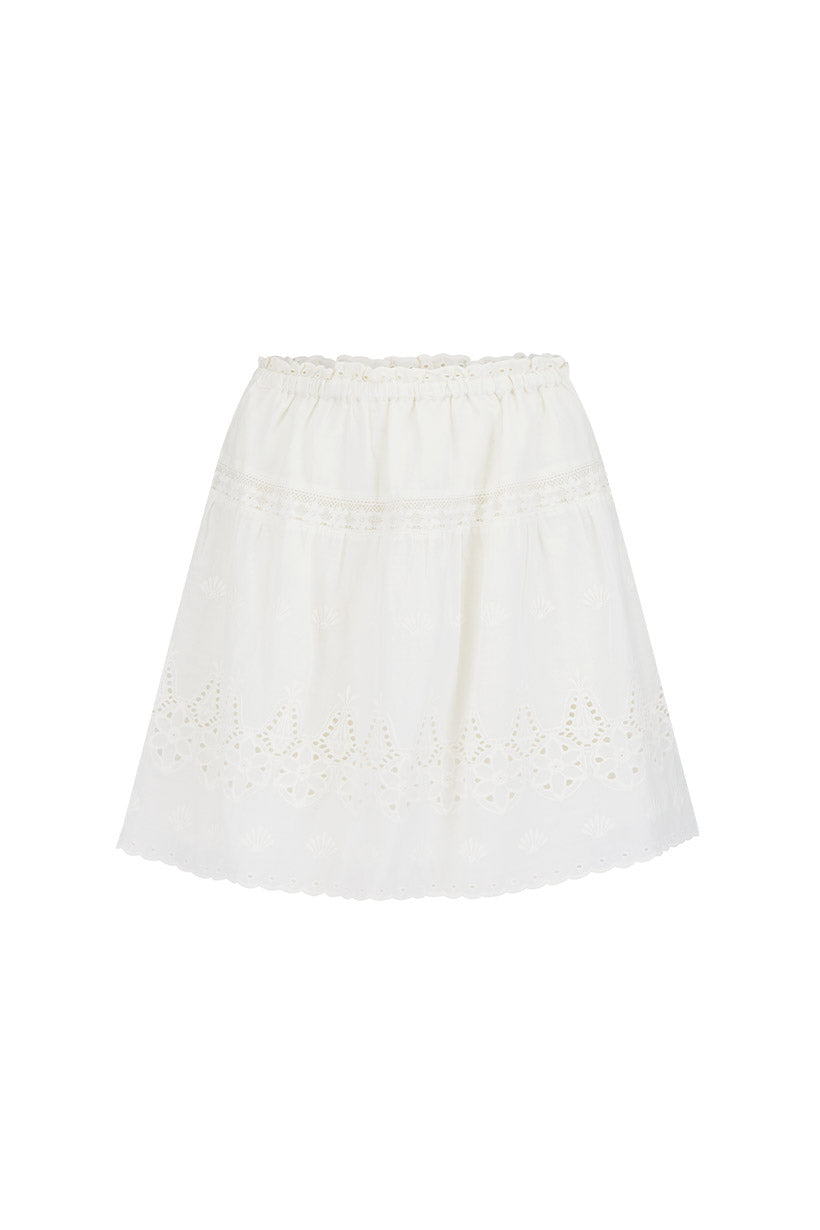 Maiden Lace Mini Skirt - White