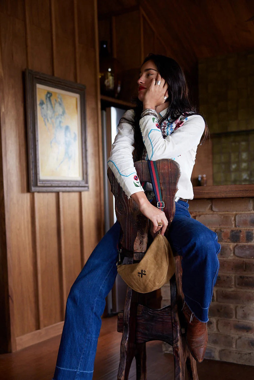 Slow Road Round Shoulder Bag - Clay