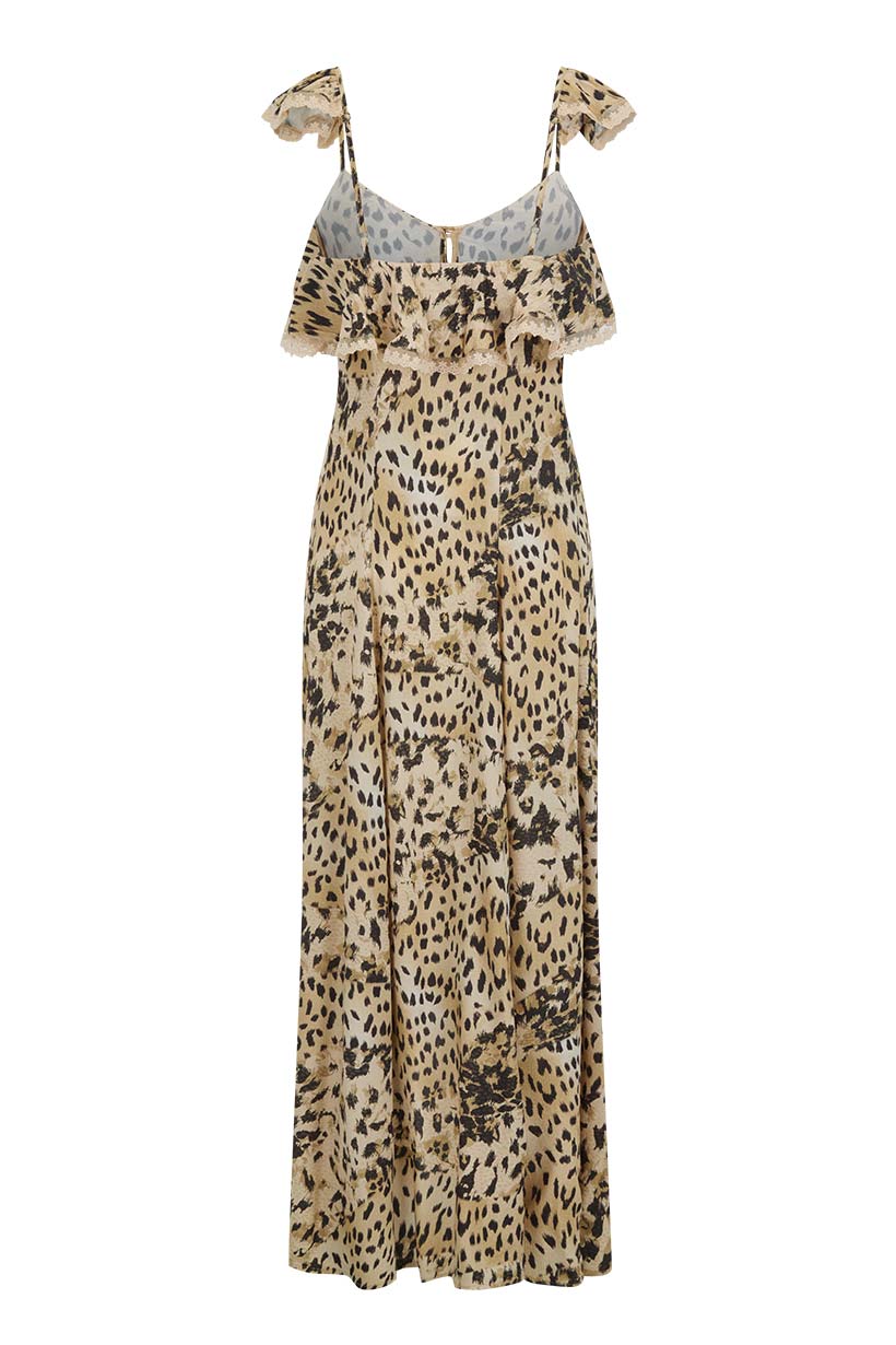 Snow Leopard Strappy Gown - Animal