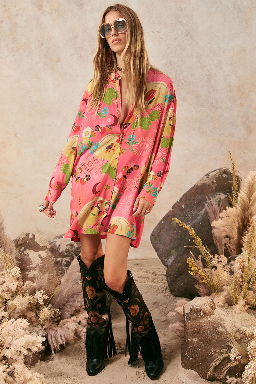 Libertine Shirt Dress - Cayenne