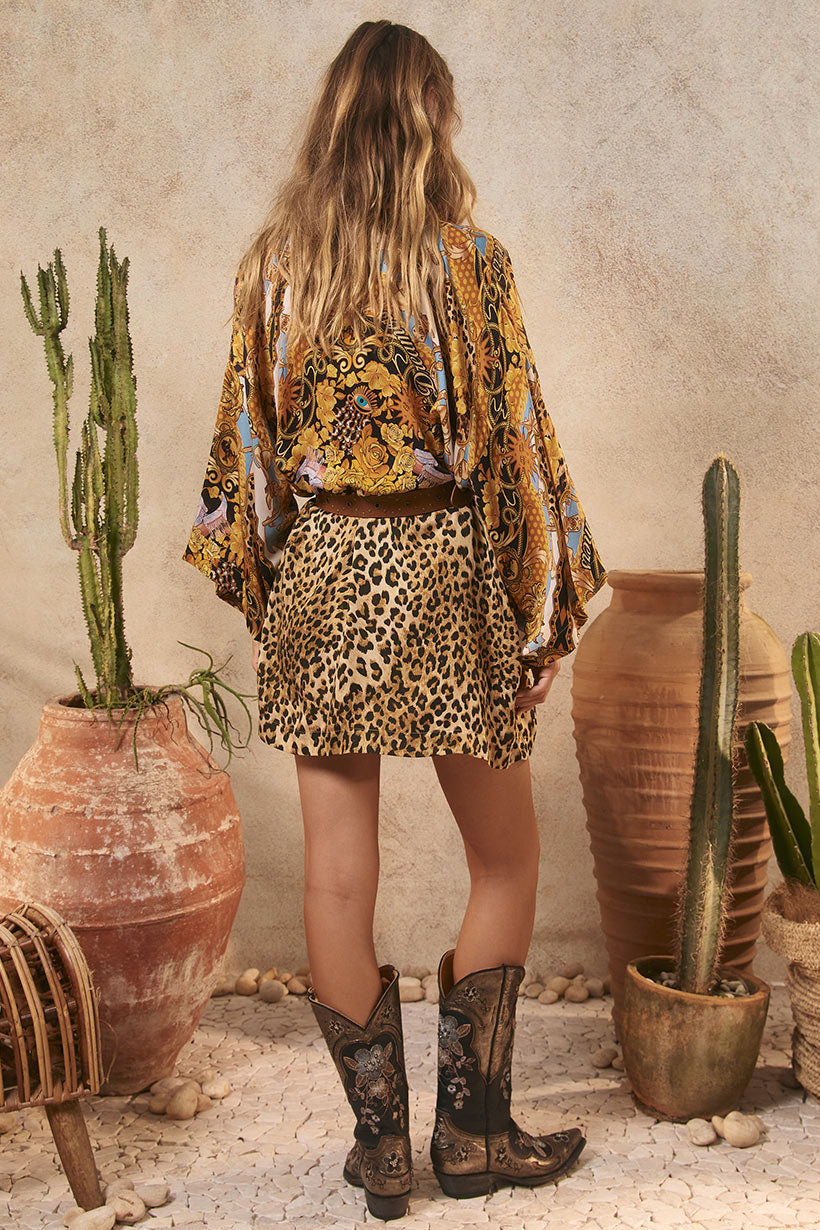 Lovers & Dreamers Short Robe - Vintage Leopard