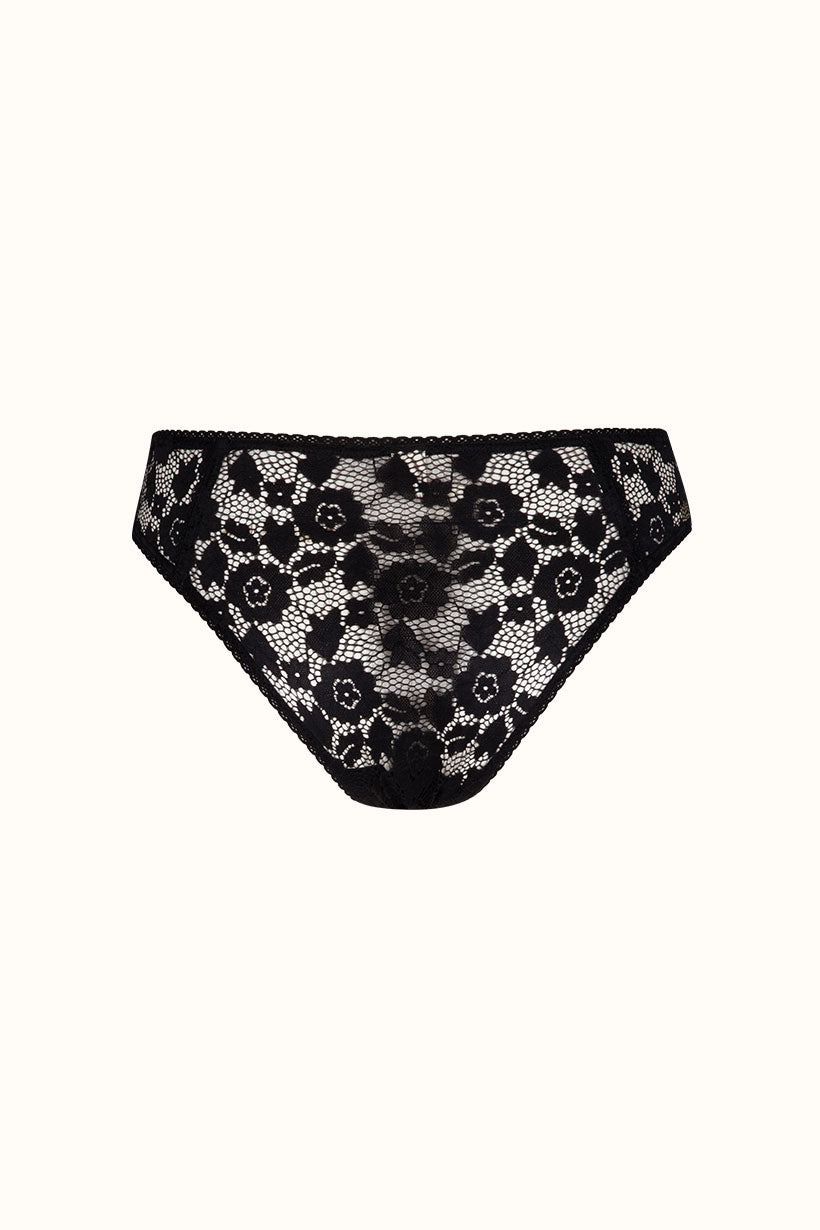 Lux Lisbon Lace Brief - Onyx (RESTOCKED SIZES!)
