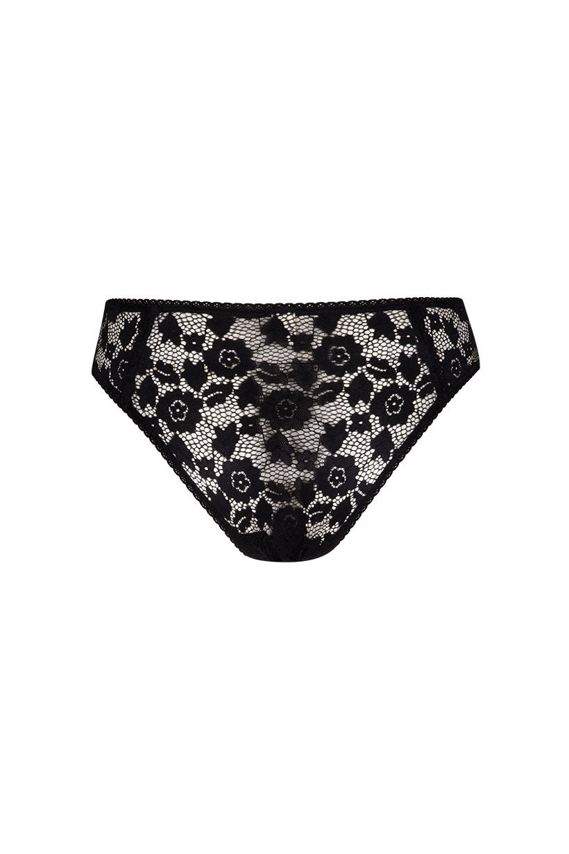 Lux Lisbon Lace Brief - Onyx (RESTOCKED SIZES!)