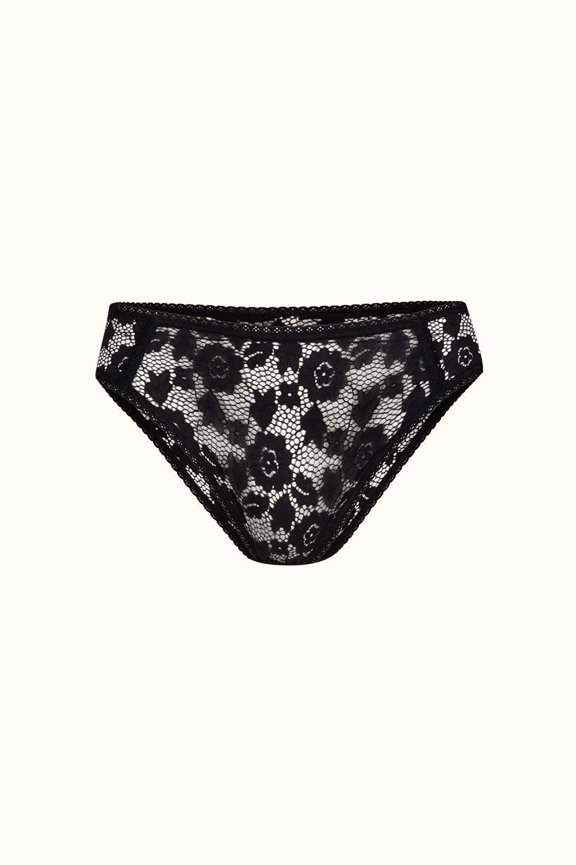 Lux Lisbon Lace Brief - Onyx (RESTOCKED SIZES!)