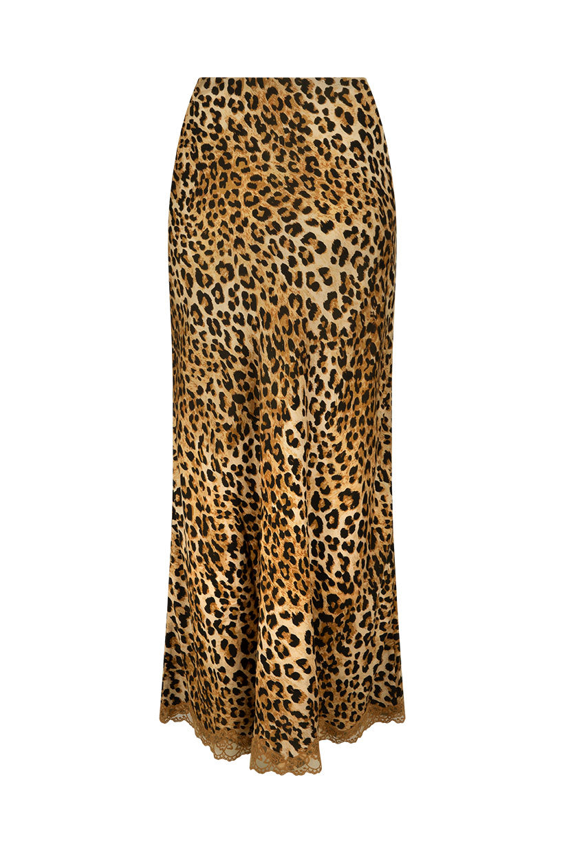 Samantha Bias Skirt - Vintage Leopard