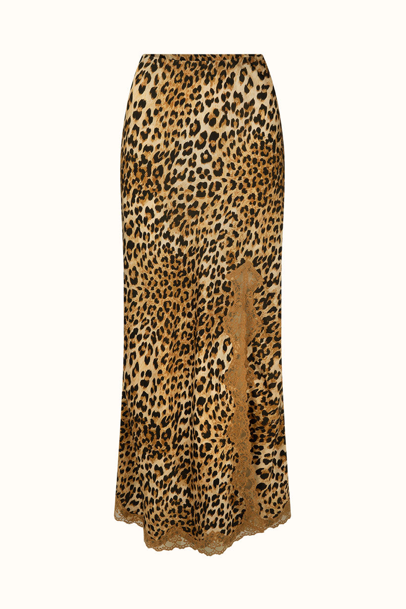 Samantha Bias Skirt - Vintage Leopard