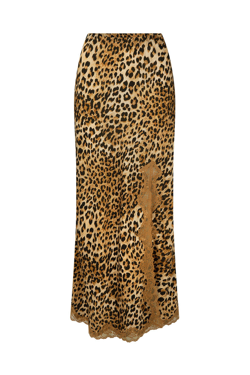 Samantha Bias Skirt - Vintage Leopard