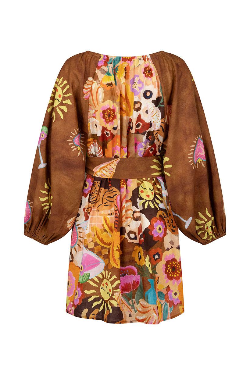 Birth Of Venus Tunic Dress - Caramel
