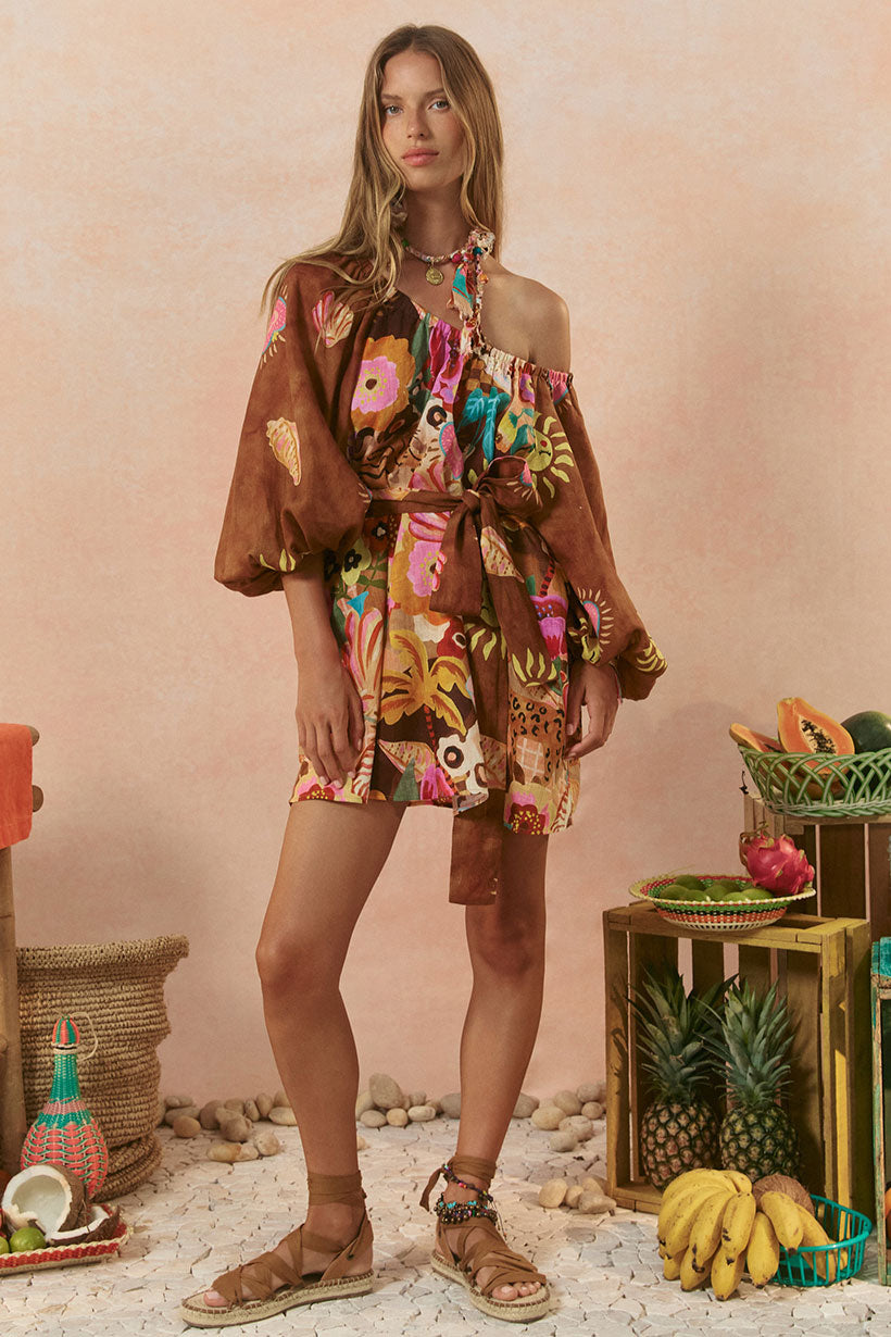 Birth Of Venus Tunic Dress - Caramel