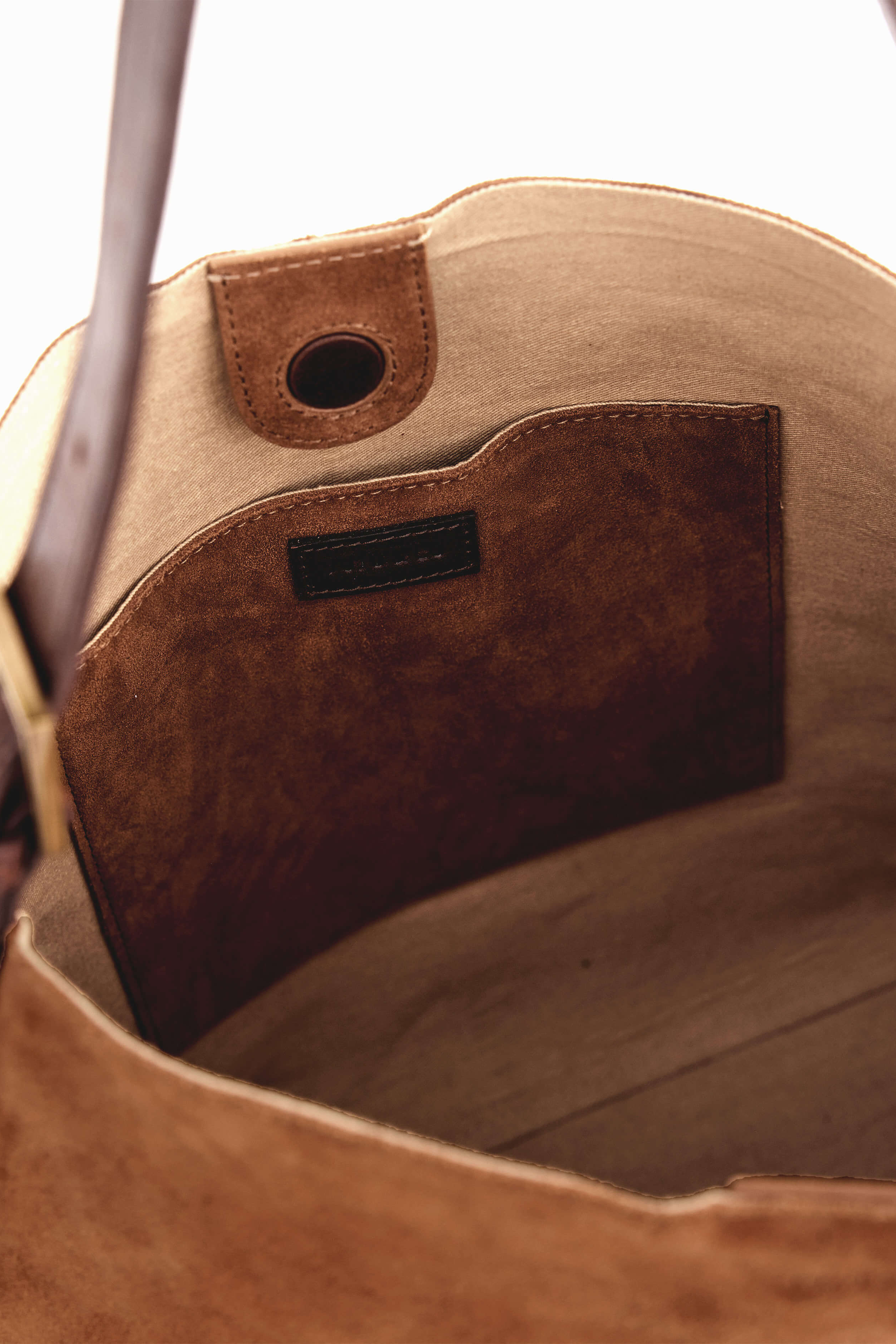 Suede Cabas Tote - Camel
