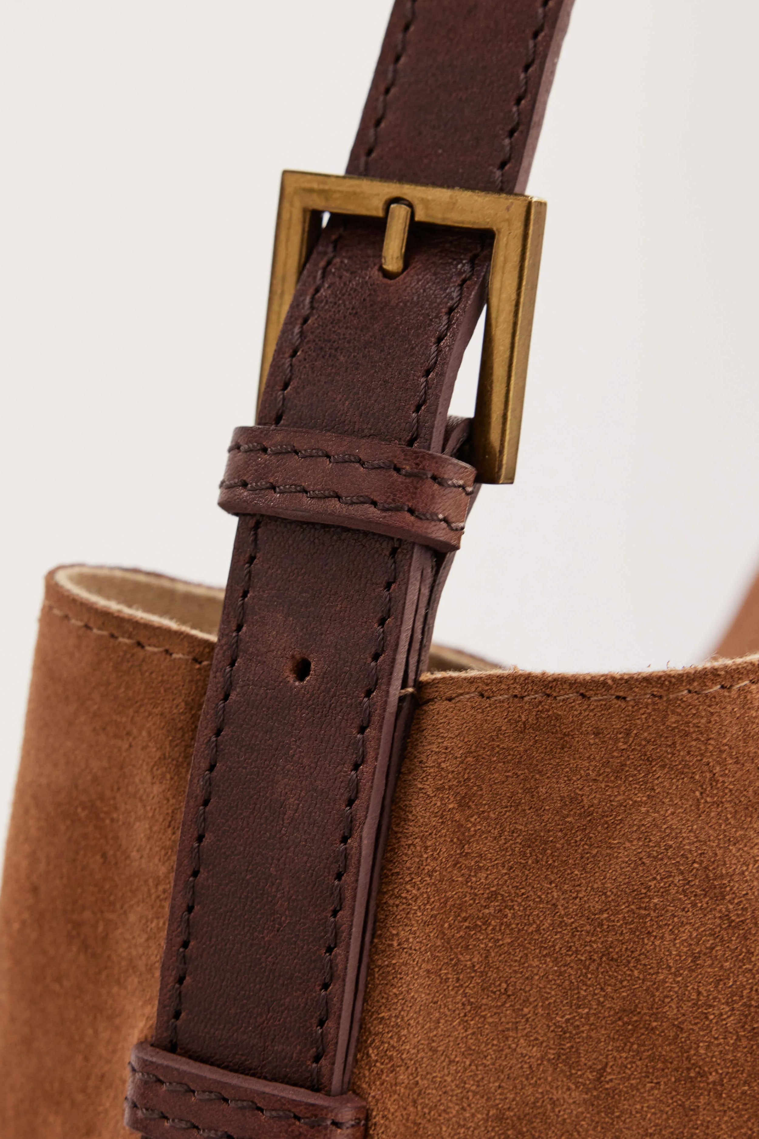 Suede Cabas Tote - Camel