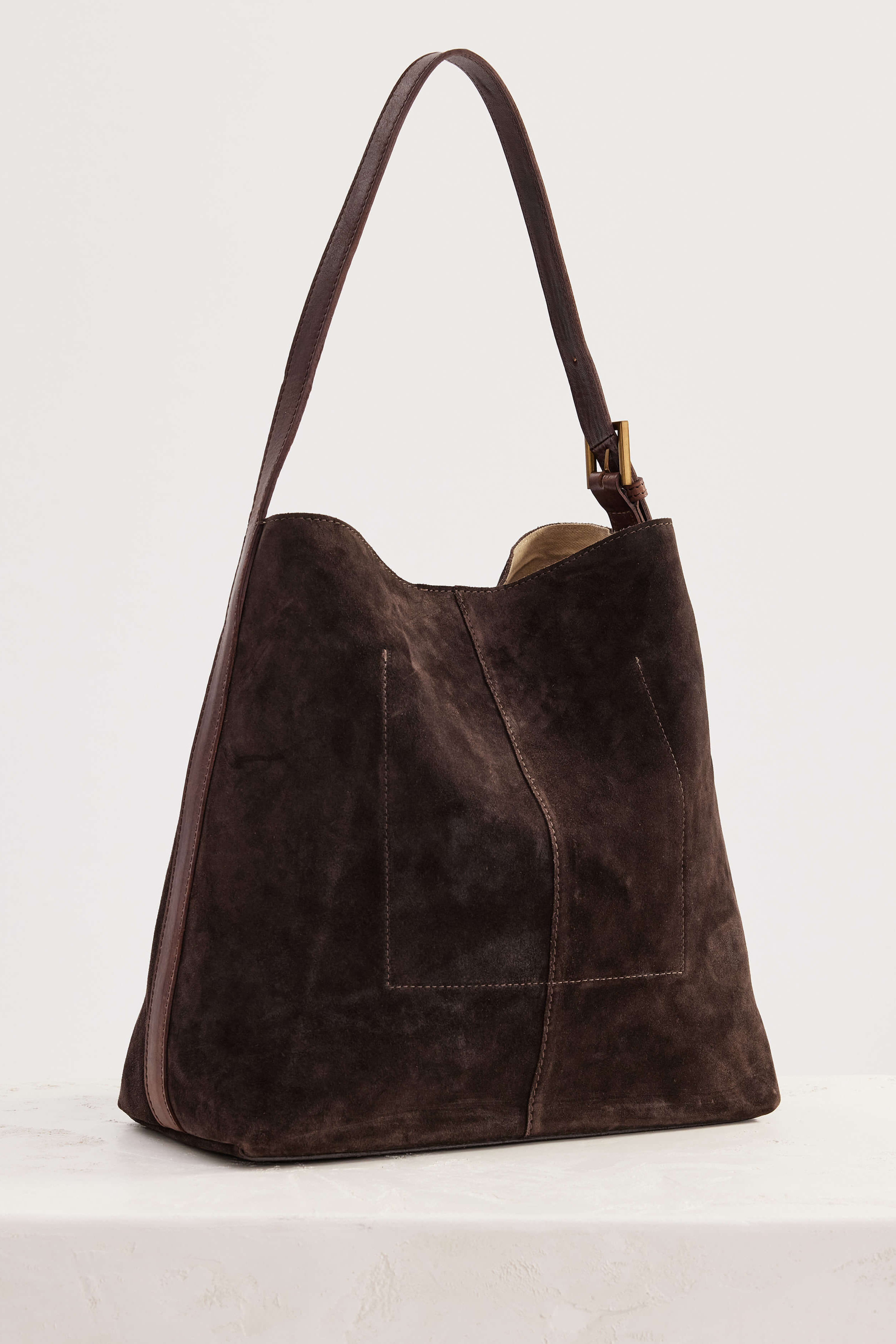 Suede Cabas Tote - Chocolate