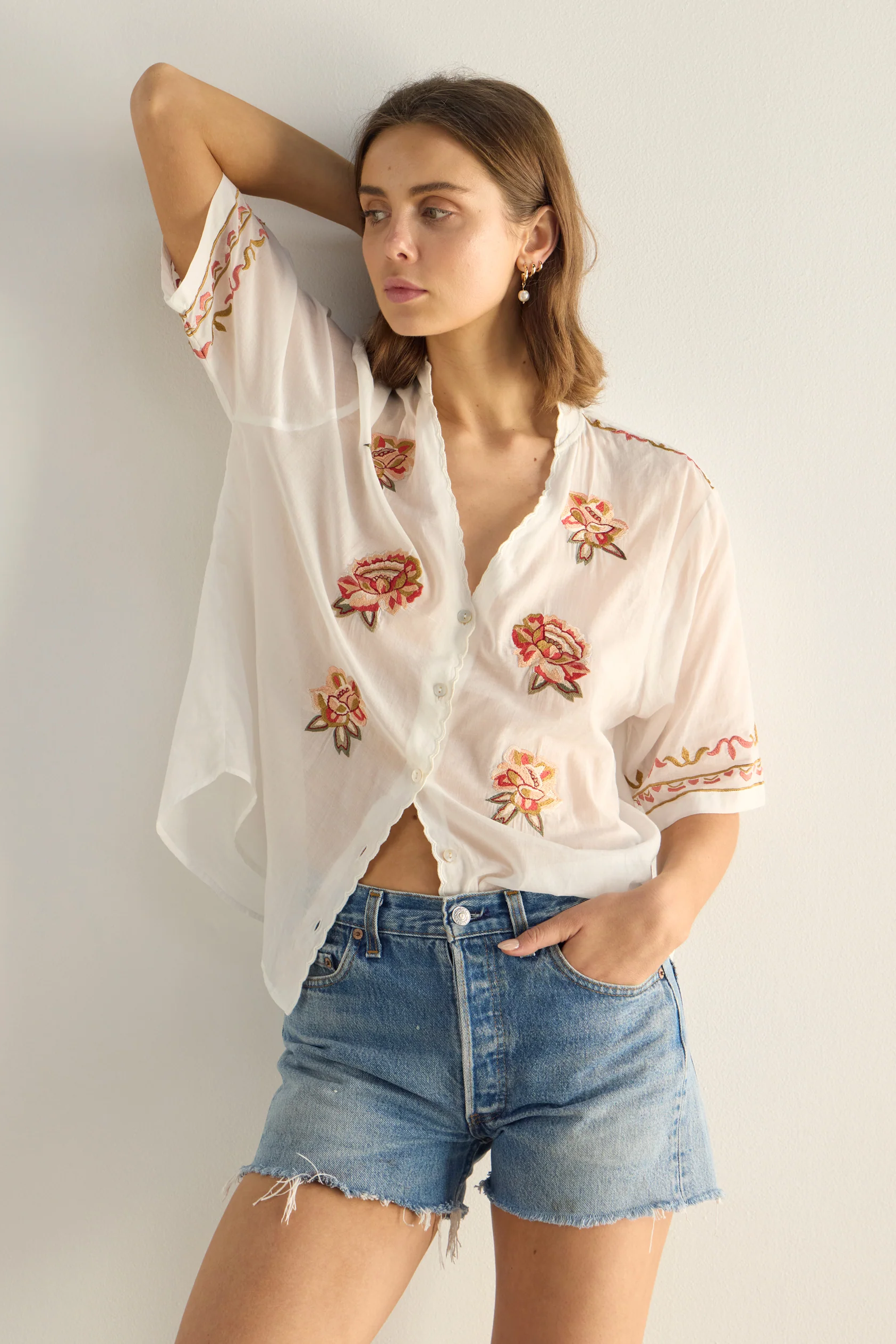 Vesper Embroidered Blouse - White