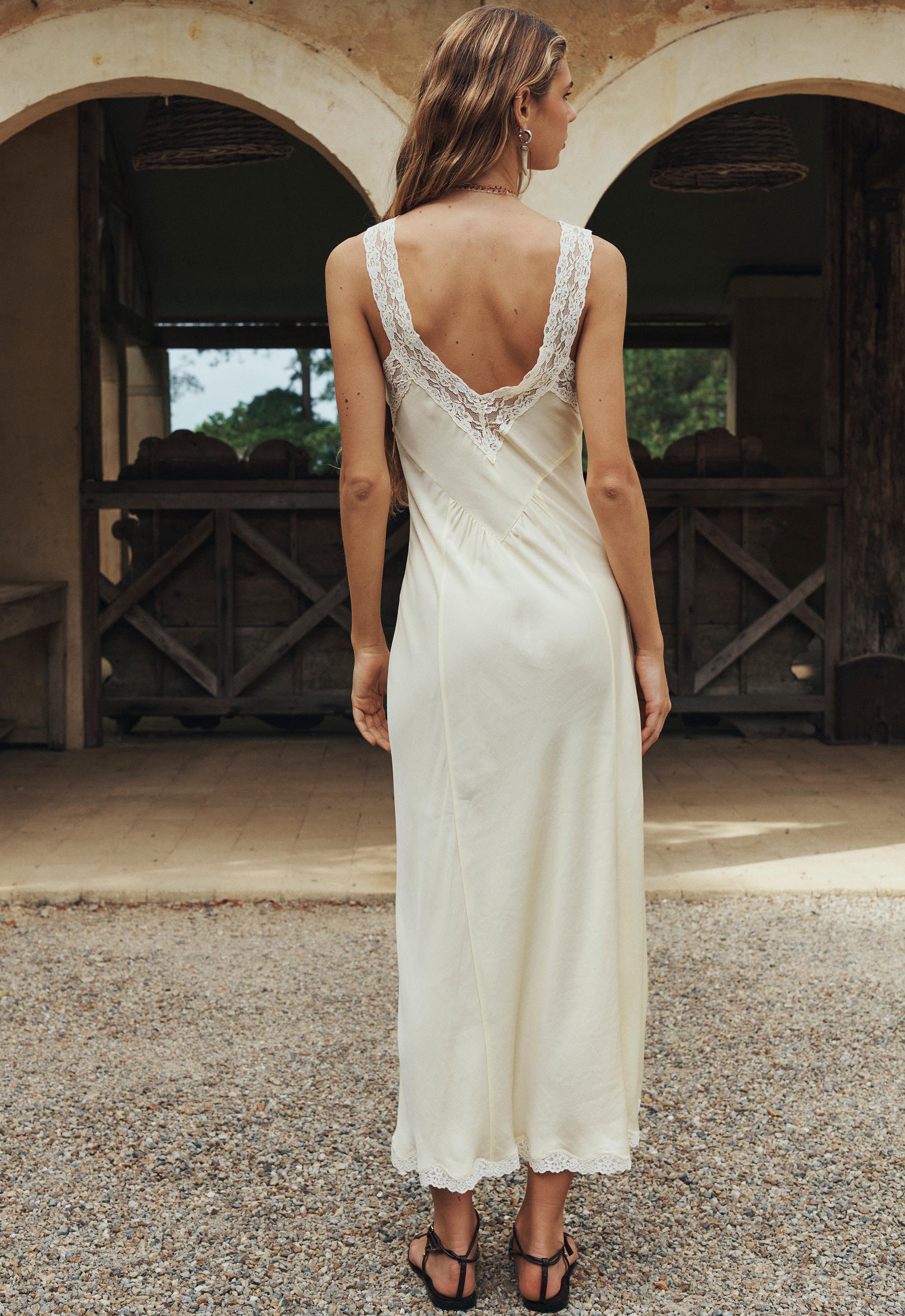 Vina Lace Slip Dress - Buttermilk