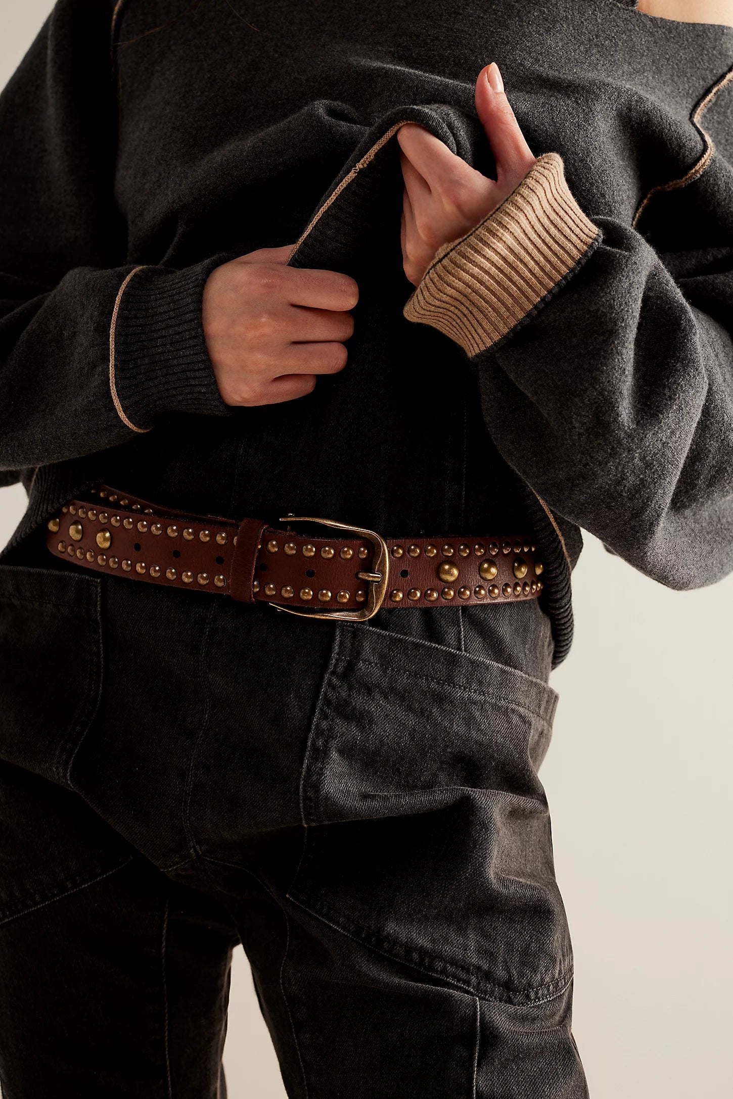 WTF Sola Stud Belt - Cognac