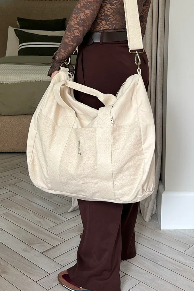 Wanderer Canvas Overnight Bag - Natural