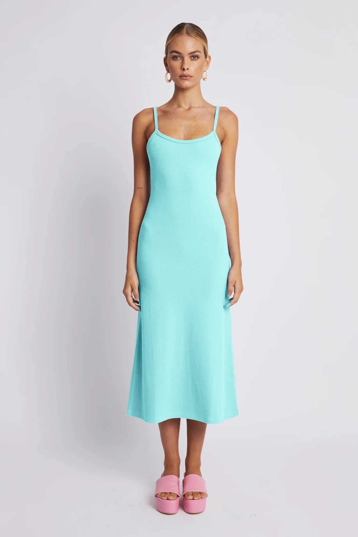 A - Line Midi Dress - Aqua - Midi Dresses - Summi Summi