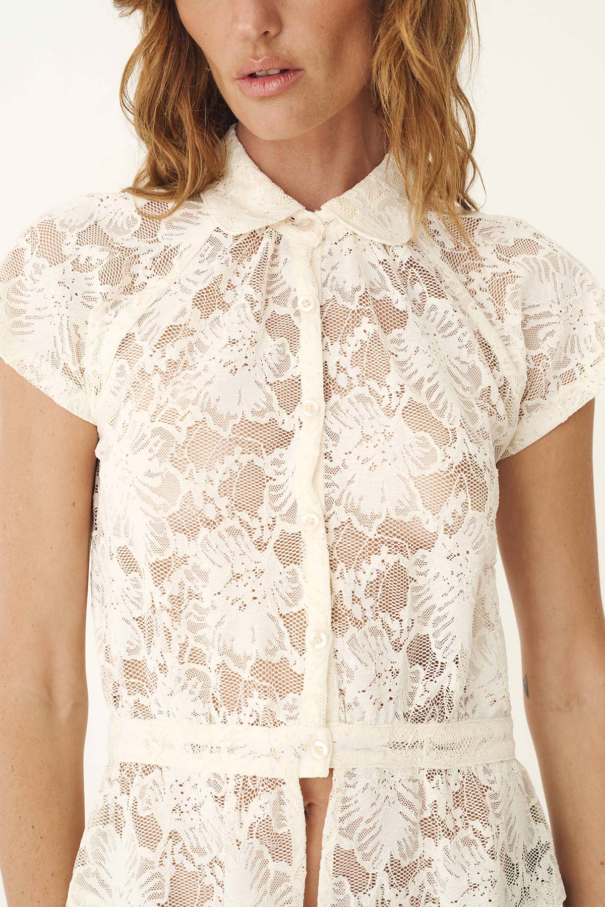 Allie Peplum Blouse - Creme Lace - Fashion Tops - Rowie The Label - Women's fashion at The Freedom State