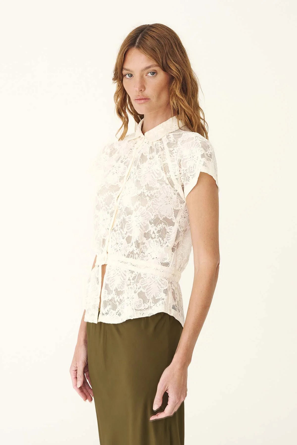 Allie Peplum Blouse - Creme Lace - Fashion Tops - Rowie The Label - Women's fashion at The Freedom State