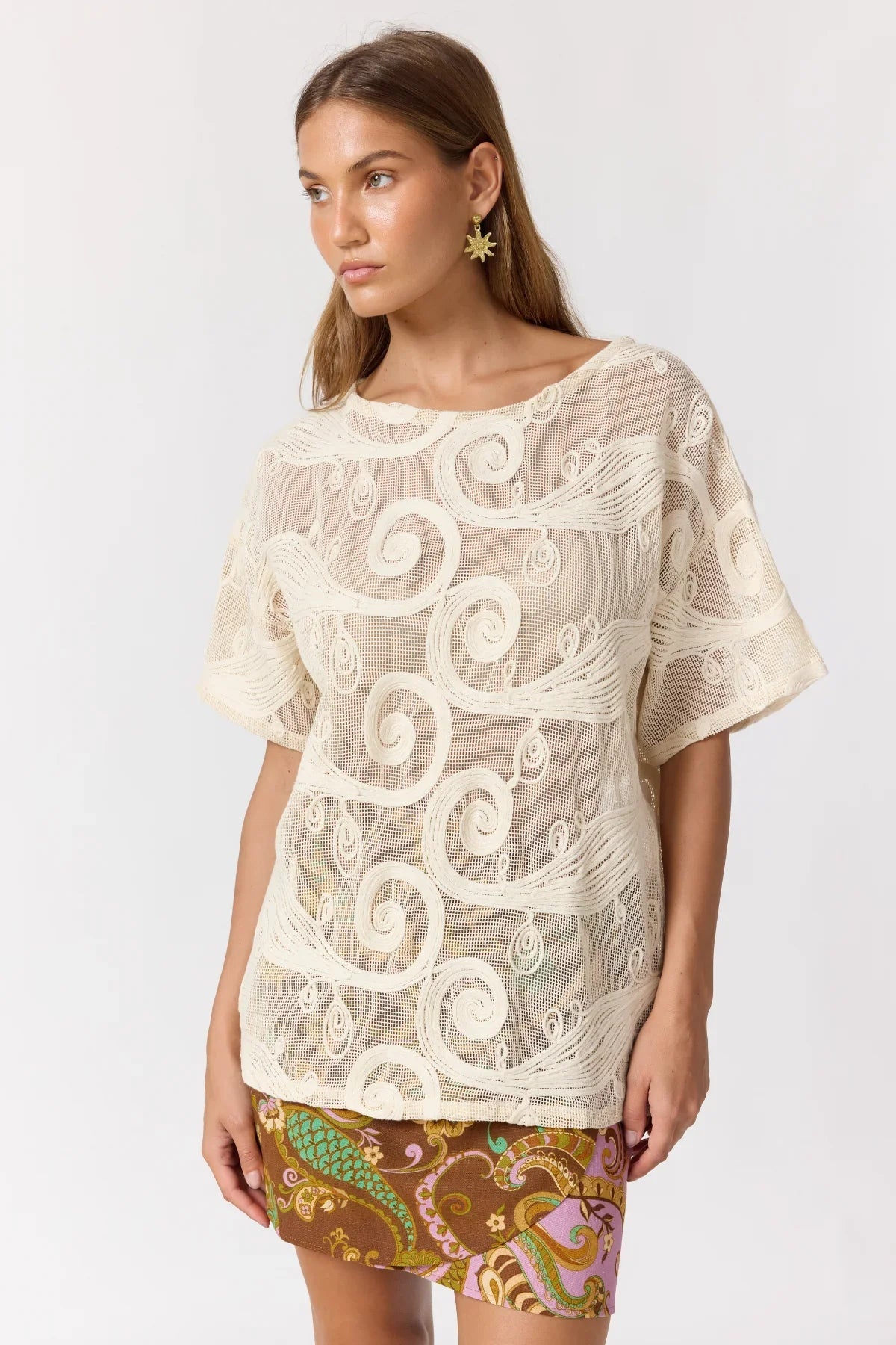 Atlas Tee - Ivory - Fashion Tops - Nine Lives Bazaar - Women's fashion at The Freedom State