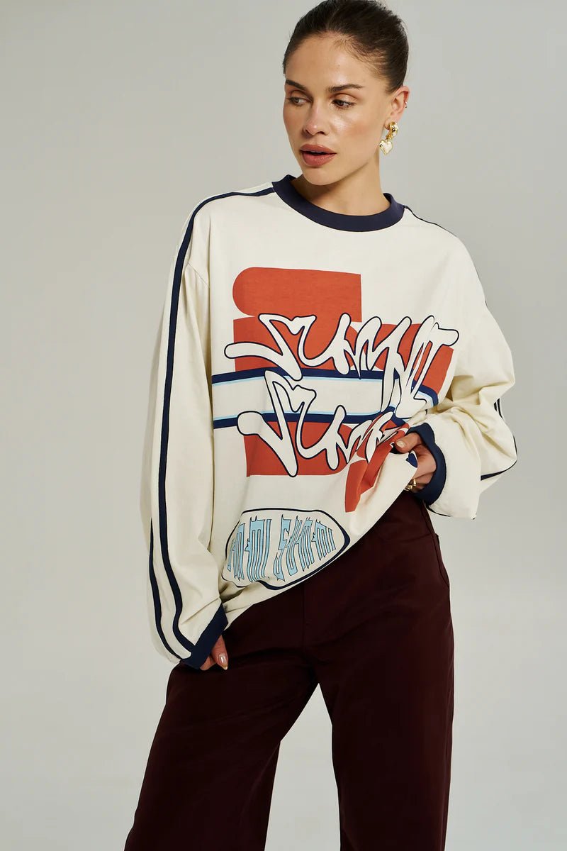 Bleu 55 LS Tee - Vintage White - T-Shirts - Summi Summi - Women's fashion at The Freedom State