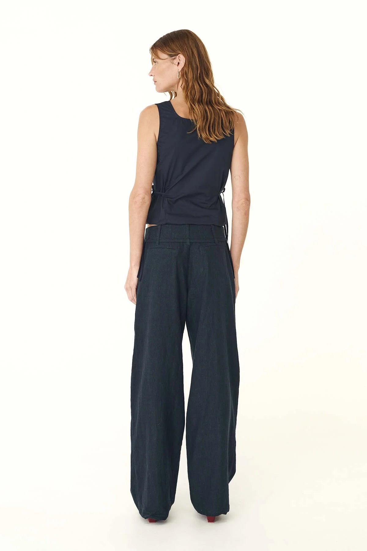 Carlotta Linen Curve Pants - Ink - Pants - Rowie The Label - Women's fashion at The Freedom State