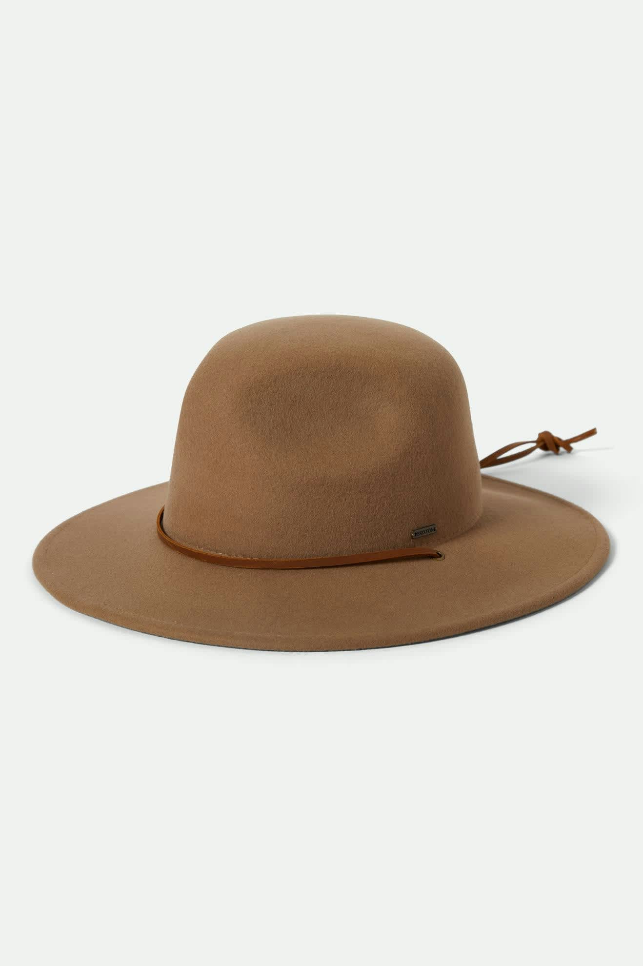 Cedar WTHR Guard Packable Fedora - Khaki - Wide Brim Hat - Brixton