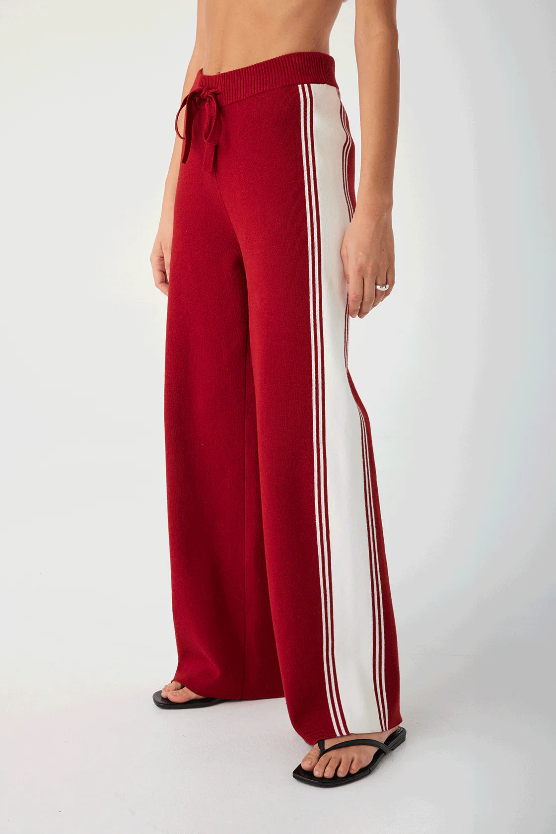 Emery Pant - Wine/Ecru