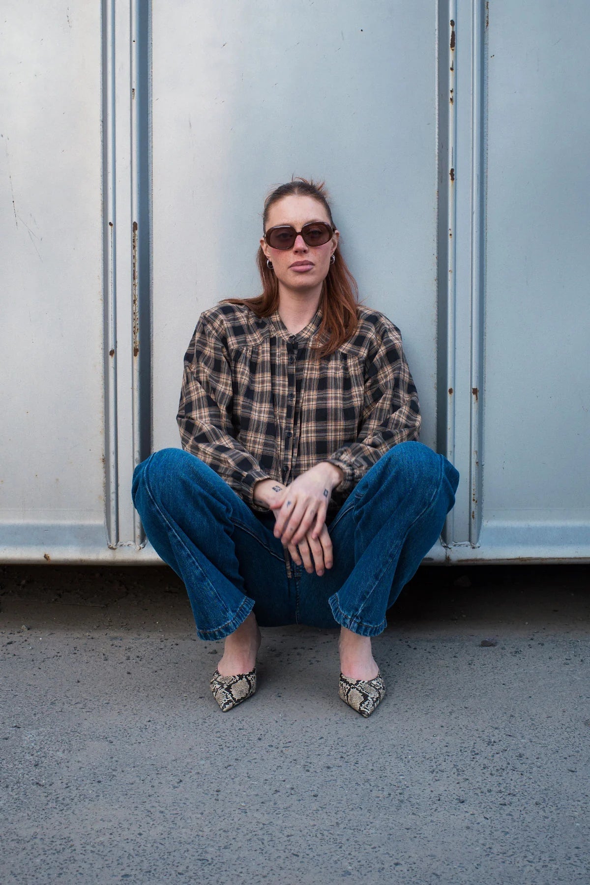Cora Long Sleeve Blouse - Tobacco Plaid - Fashion Tops - Rowie The Label - Women's fashion at The Freedom State