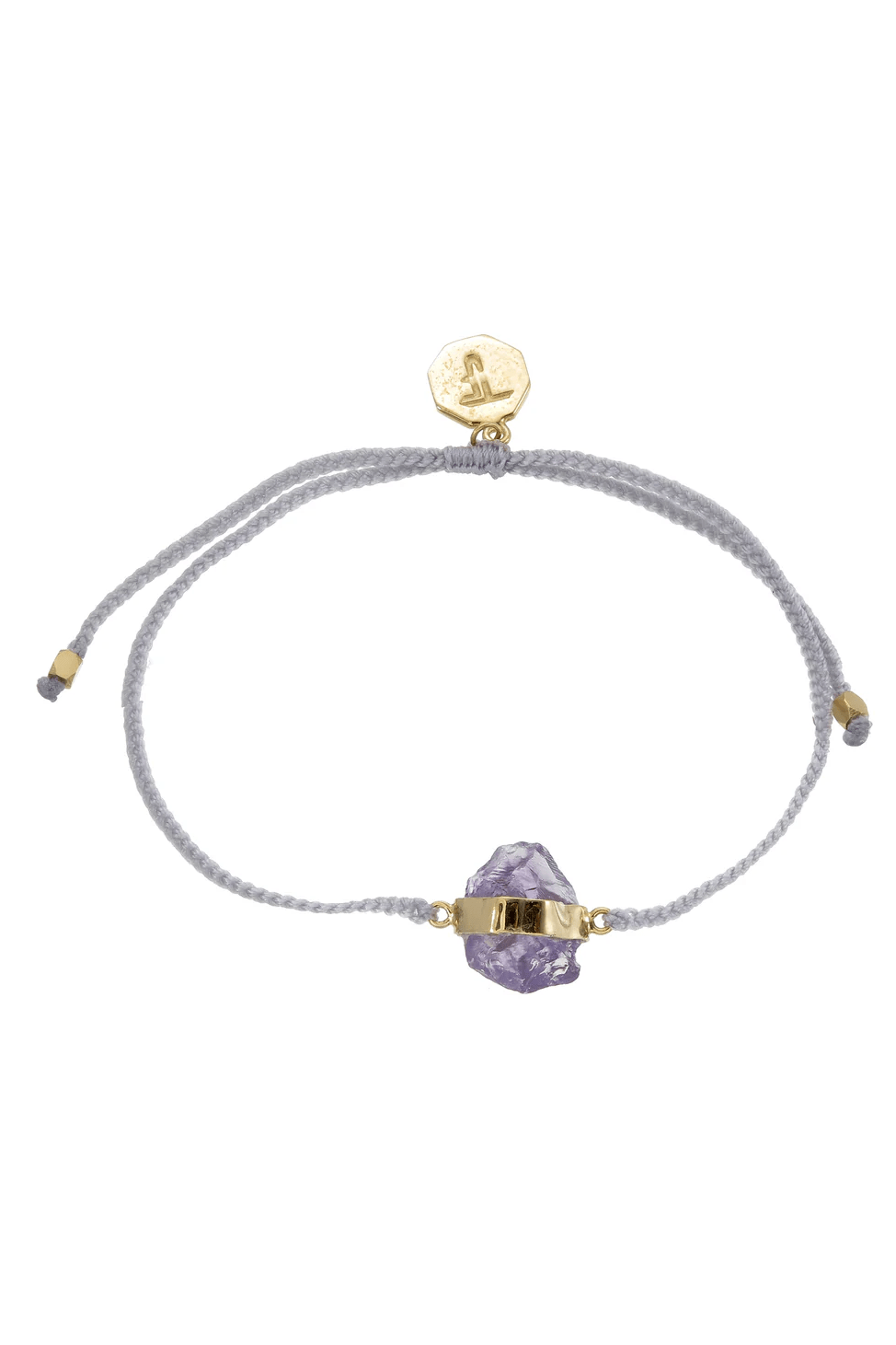 Cut Amethyst Crystal Bracelet | Pastel Grey - Gold - Bracelets - Tiger Frame - Women's fashion at The Freedom State