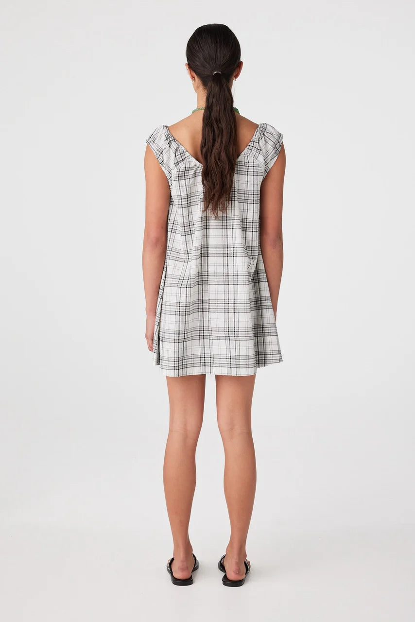 Delilah Dress - Black/Cream Check