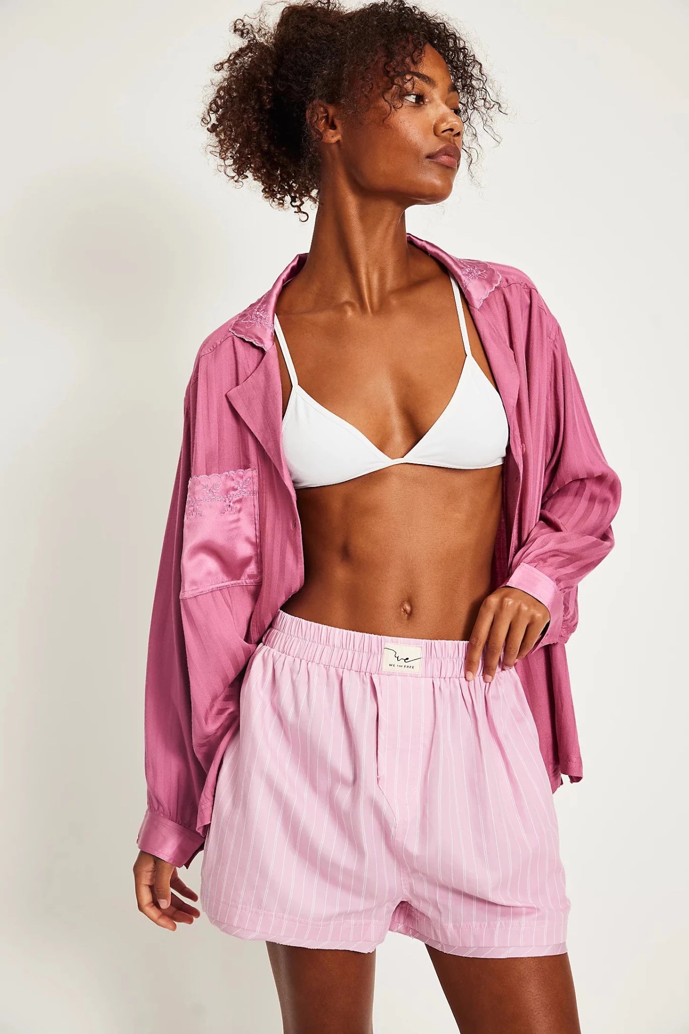 Day To Day Striped Boxer - Pink Combo - Shorts - Free People