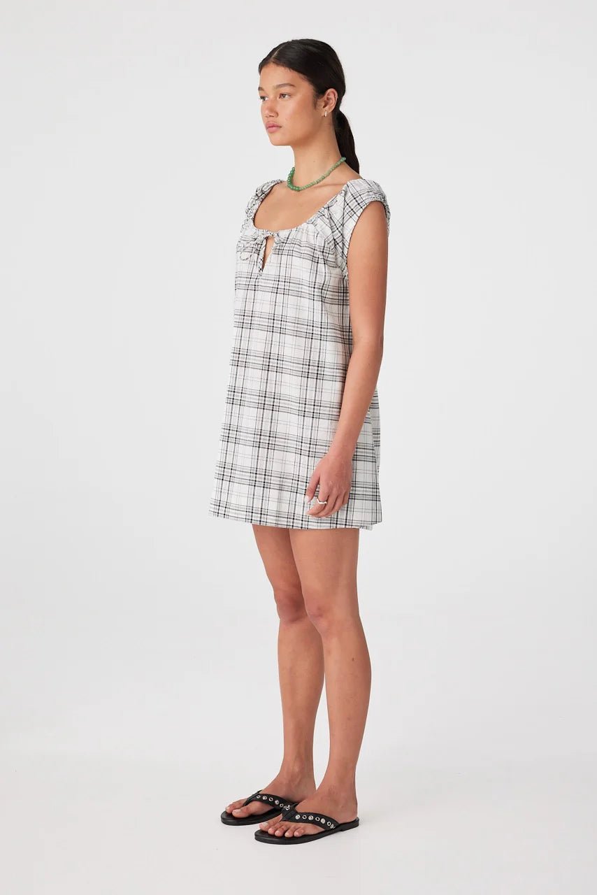Delilah Dress - Black/Cream Check - Mini Dresses - Arcaa Movement - Women's fashion at The Freedom State