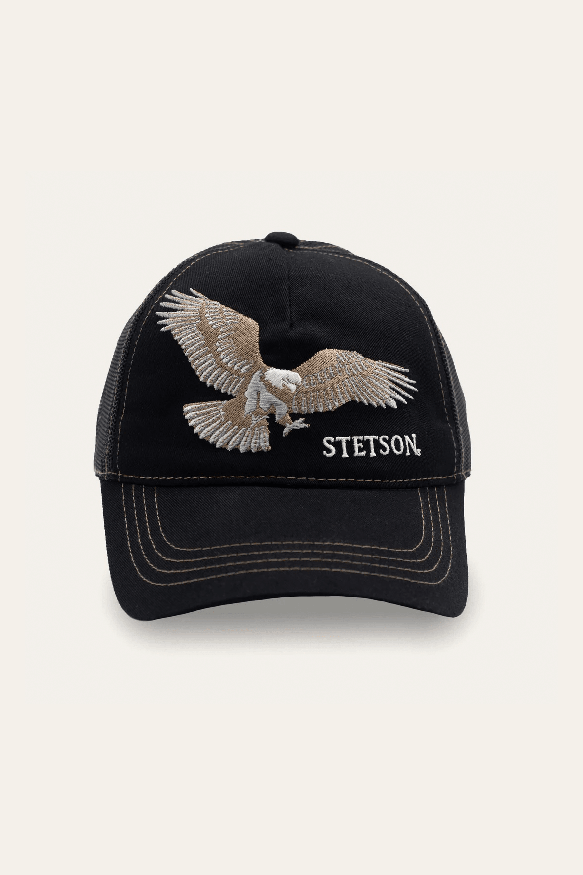 Eagle Trucker - Black - Caps - Stetson - Women's fashion at The Freedom State
