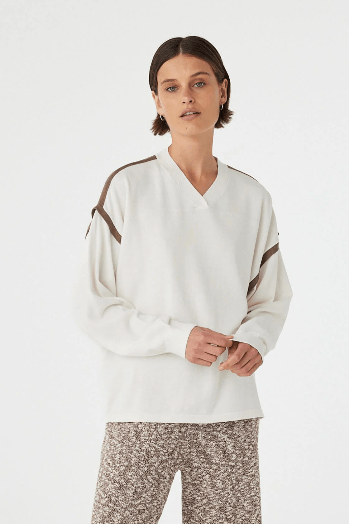 Eden Long Sleeve Tee - Cream / Espresso - Knitwear - Arcaa Movement - Women's fashion at The Freedom State