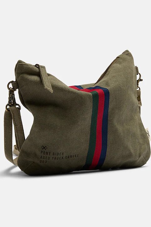 Escapee Clutch Bag with Strap - Upcycled/Khaki - Bags - Pony Rider - Women's fashion at The Freedom State