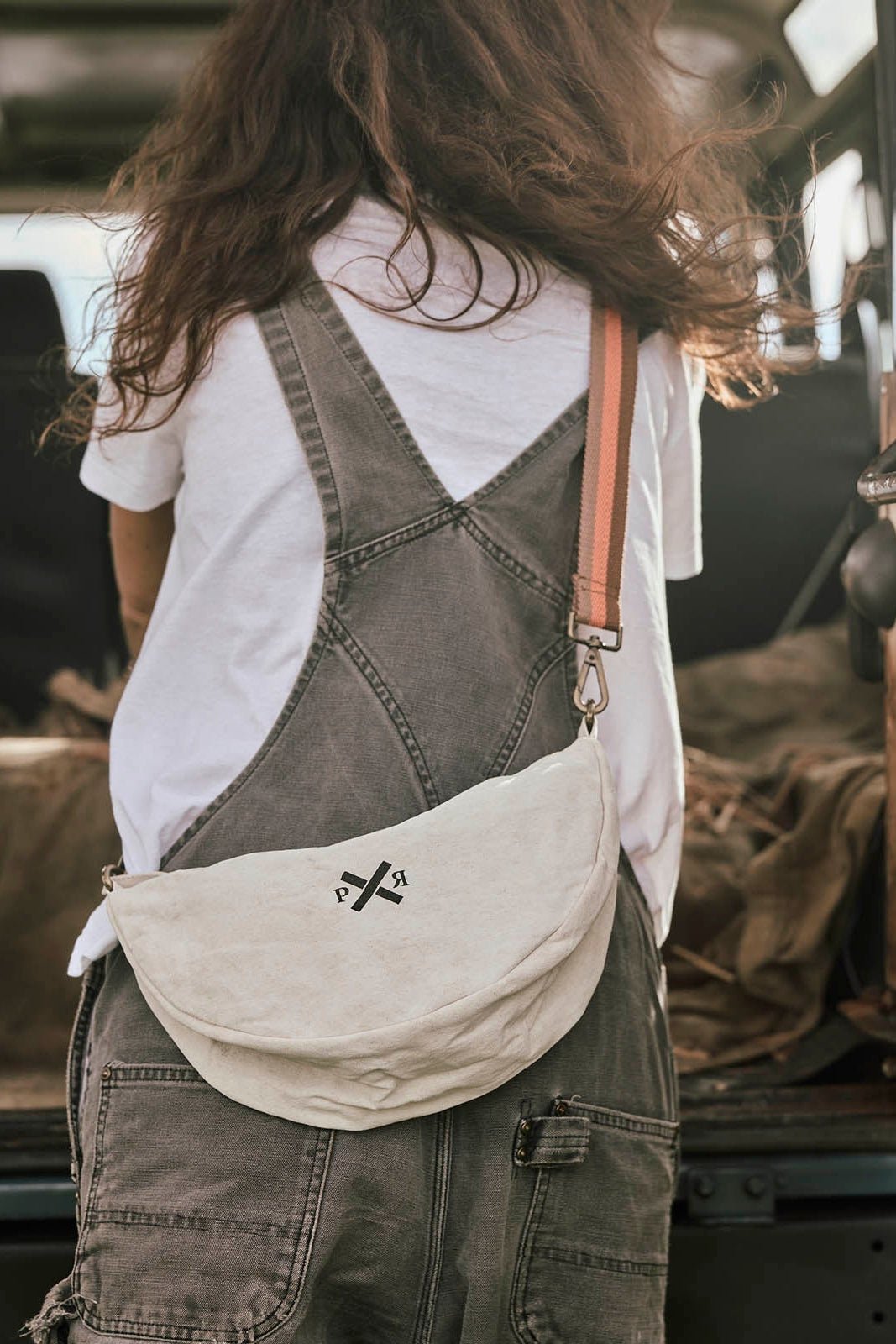 Escapee Round Shoulder Bag - Upcycled/Natural Stripe - Bags - Pony Rider - Women's fashion at The Freedom State