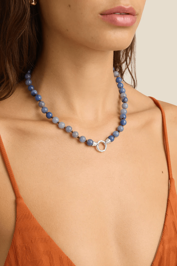 Eve Necklace - Blue Aventurine Silver - Necklaces - Soleil Soleil - Women's fashion at The Freedom State
