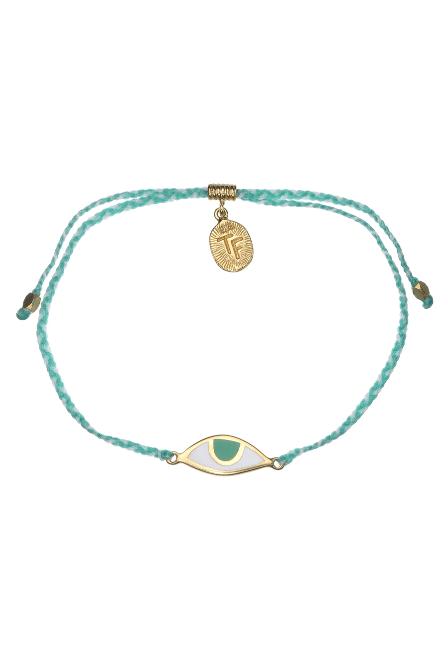 Eye Protection Bracelet | Aqua & Cream - Gold - Bracelets - Tiger Frame - Women's fashion at The Freedom State