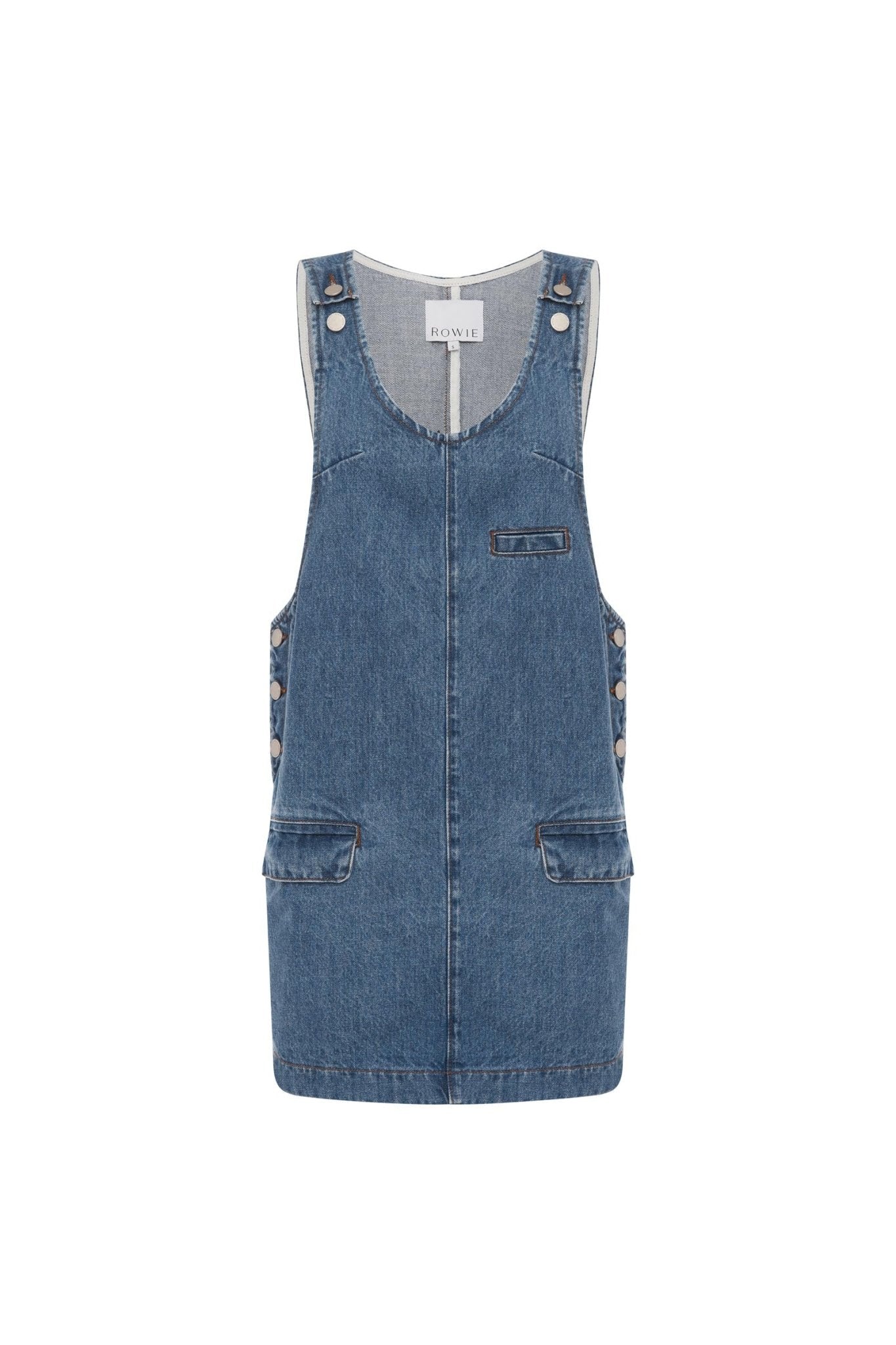 Franka Denim Mini Dress - Classic Wash - Mini Dresses - Rowie The Label - Women's fashion at The Freedom State