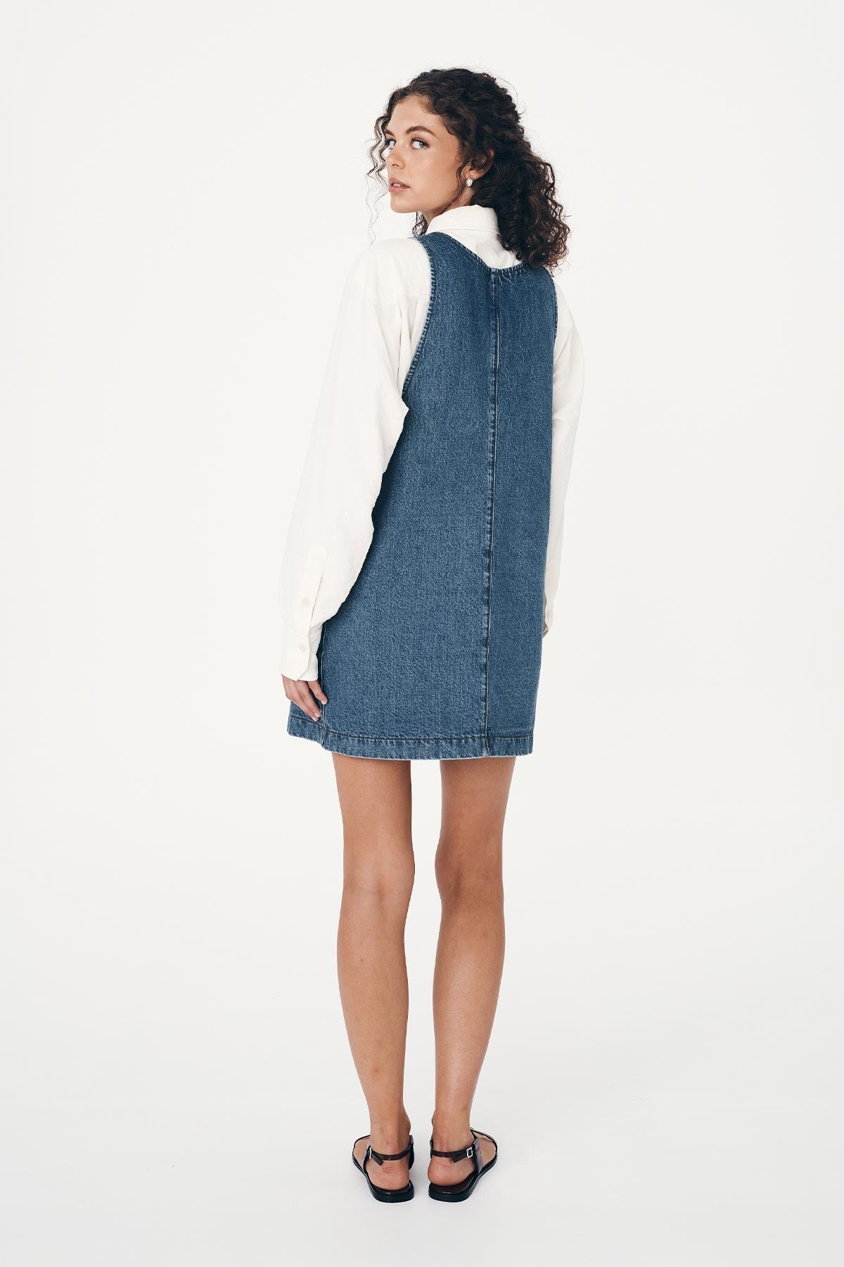 Franka Denim Mini Dress - Classic Wash - Mini Dresses - Rowie The Label - Women's fashion at The Freedom State