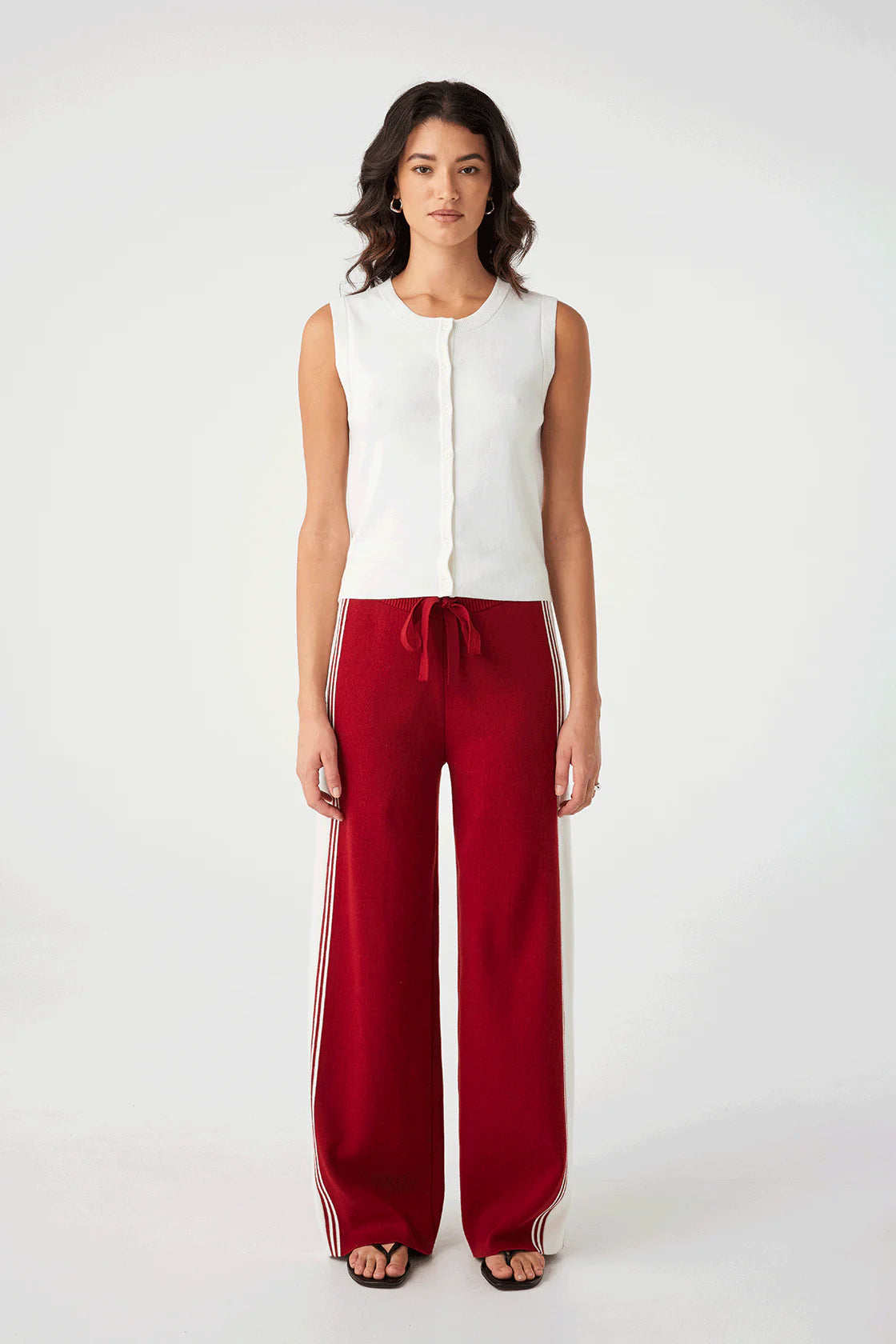 Emery Pant - Wine/Ecru
