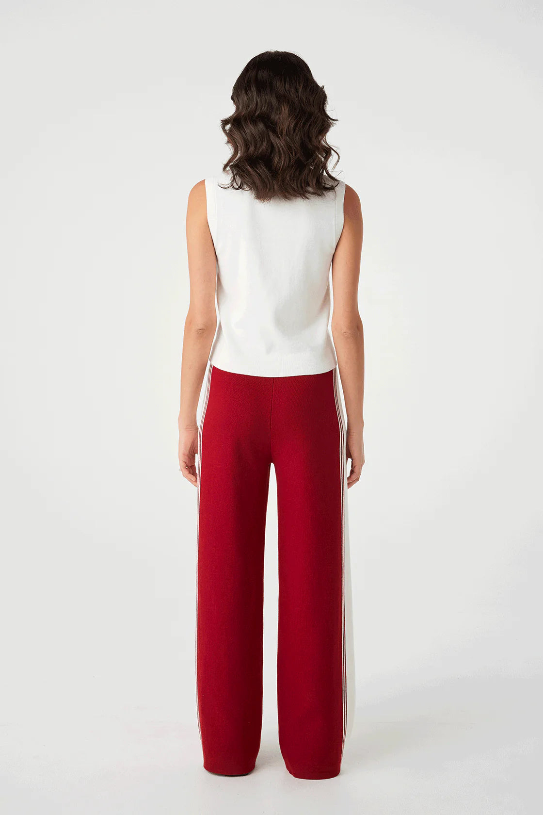 Emery Pant - Wine/Ecru